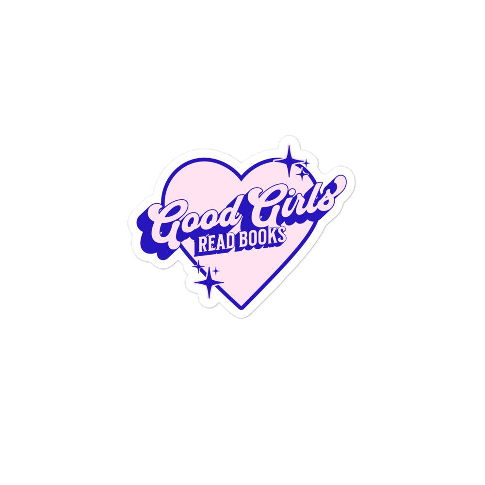 Good Girls Read Books Sticker Blue
