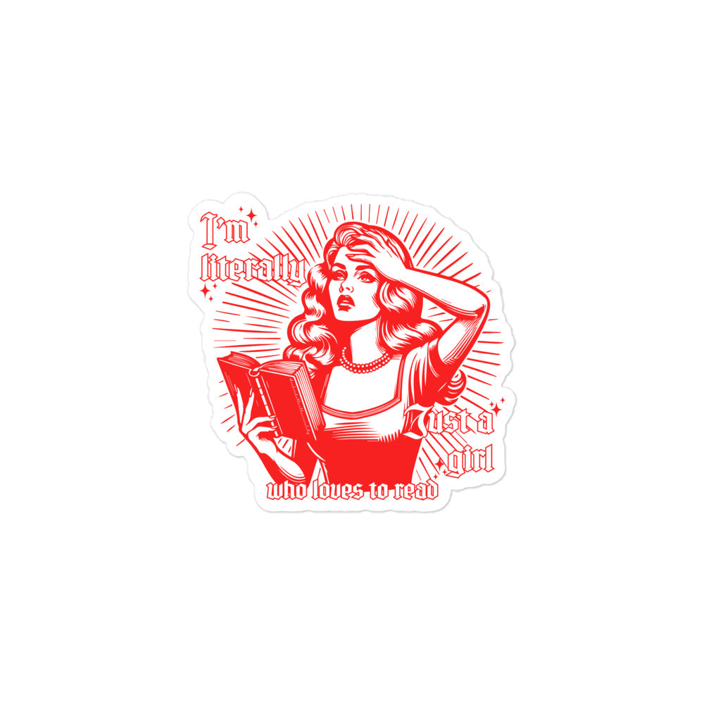 I'm Just a Girl Red Sticker