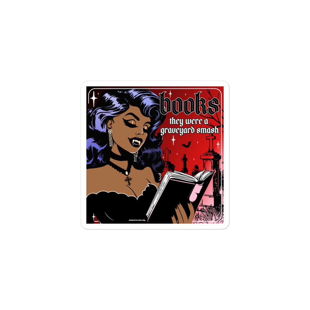 Books A Graveyard Smash Kindle Sticker