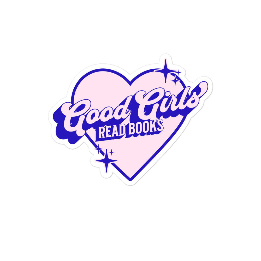 Good Girls Read Books Sticker Blue