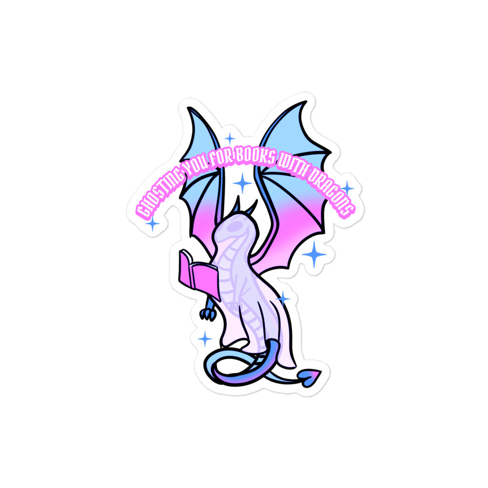 Ghost Book Dragon Sticker
