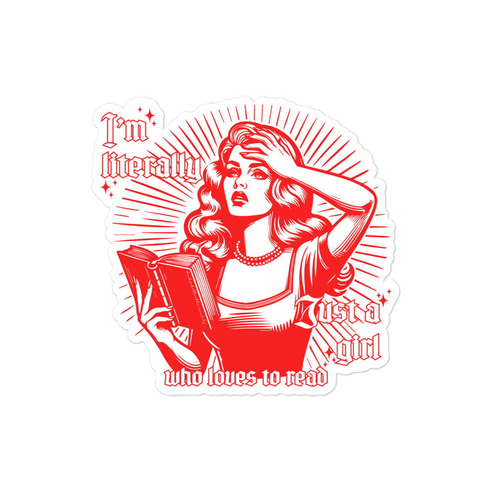 I'm Just a Girl Red Sticker