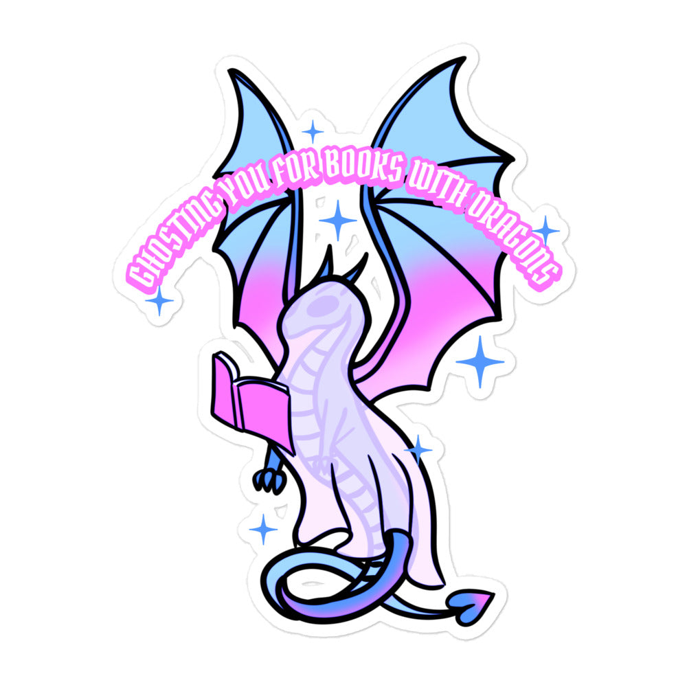 Ghost Book Dragon Sticker