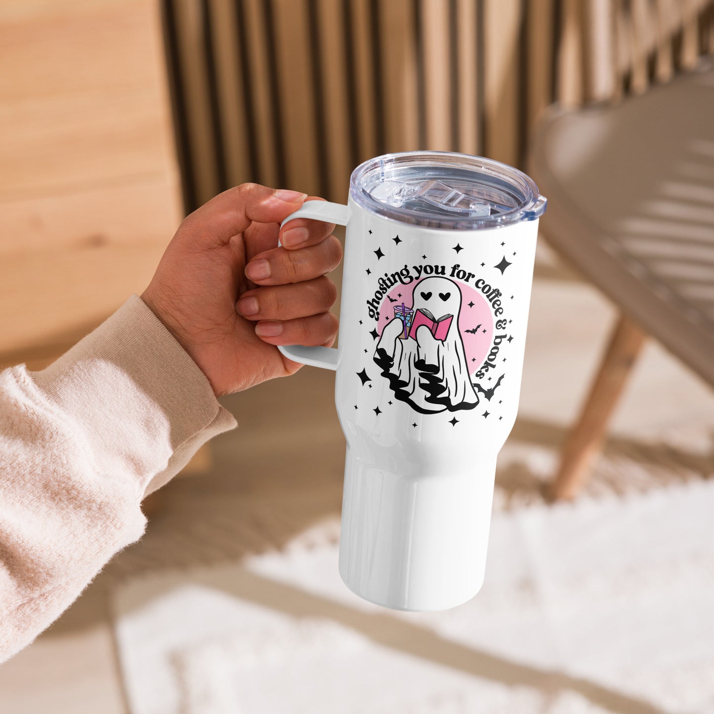 Ghosting You For Books Travel Mug