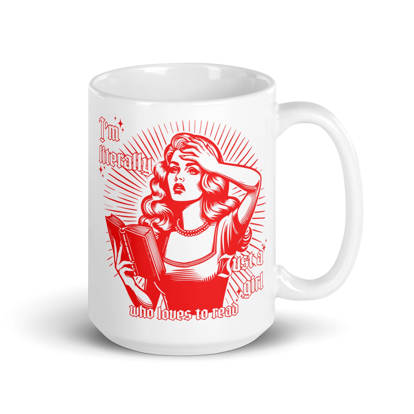 I'm Just a Girl Bookish Mug Red