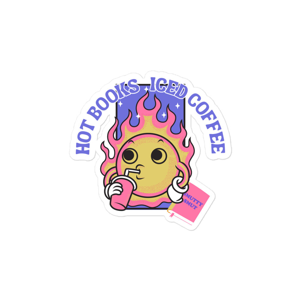 Hot Books Iced Coffee Sticker