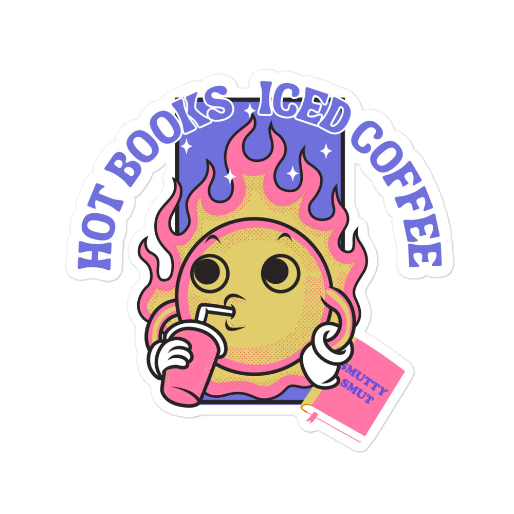 Hot Books Iced Coffee Sticker
