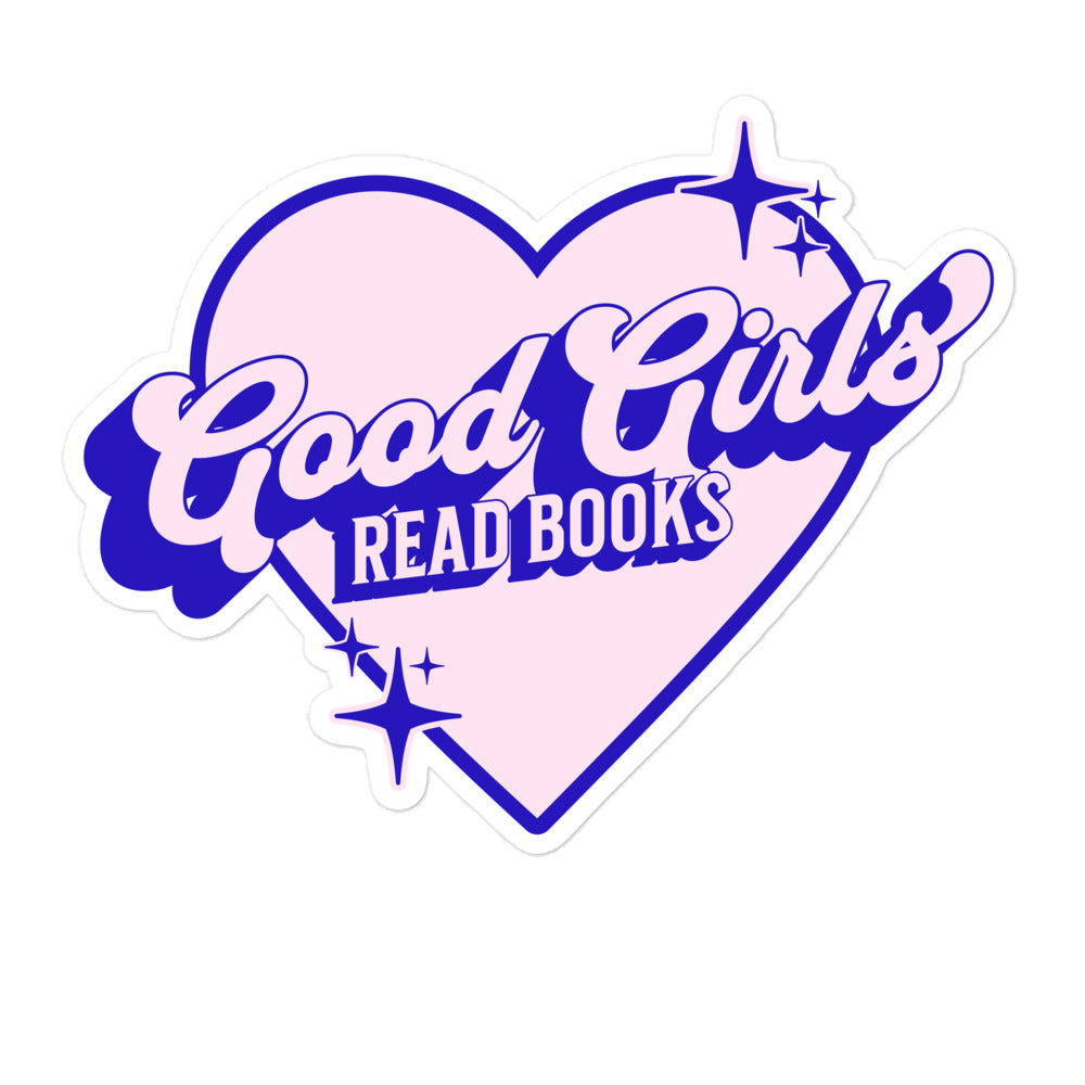 Good Girls Read Books Sticker Blue